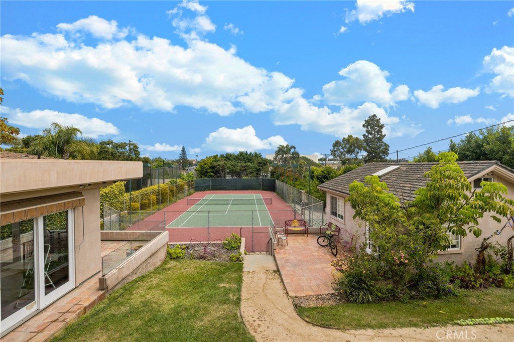 1166 Longfellow Drive Manhattan Beach, CA 90266 - Photo 36 of 47 an aerial view of a house with swimming pool and large trees