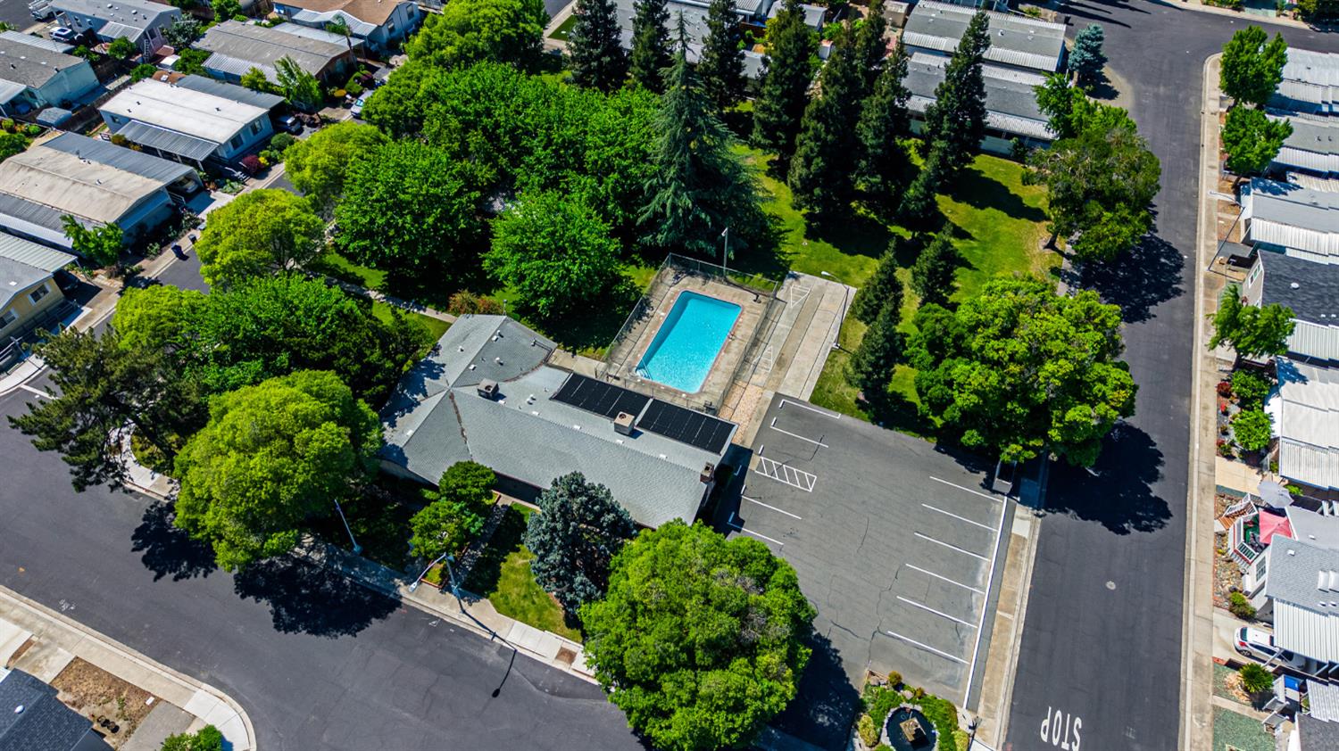 2113 Barrington Lane Modesto, CA 95350 - Photo 30 of 32 an aerial view of a house with a yard and garden