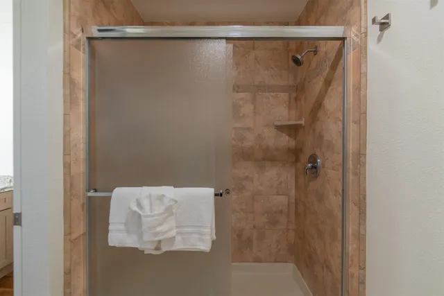 a bathroom with a shower