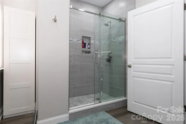 a bathroom with a shower