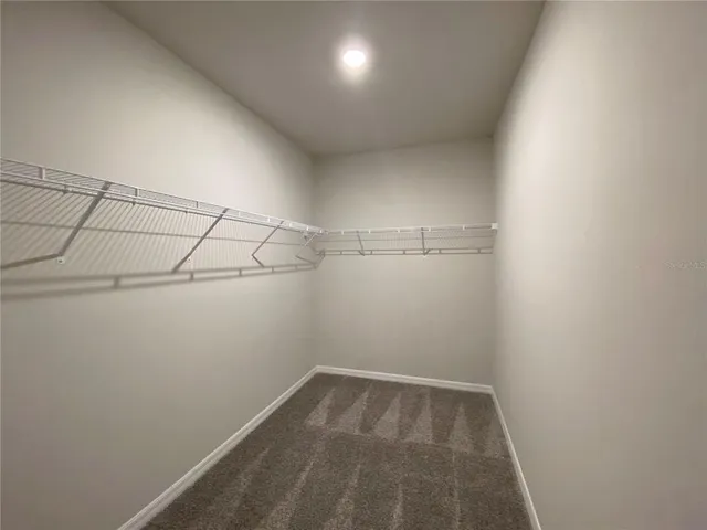 a view of a room with racks on the wall