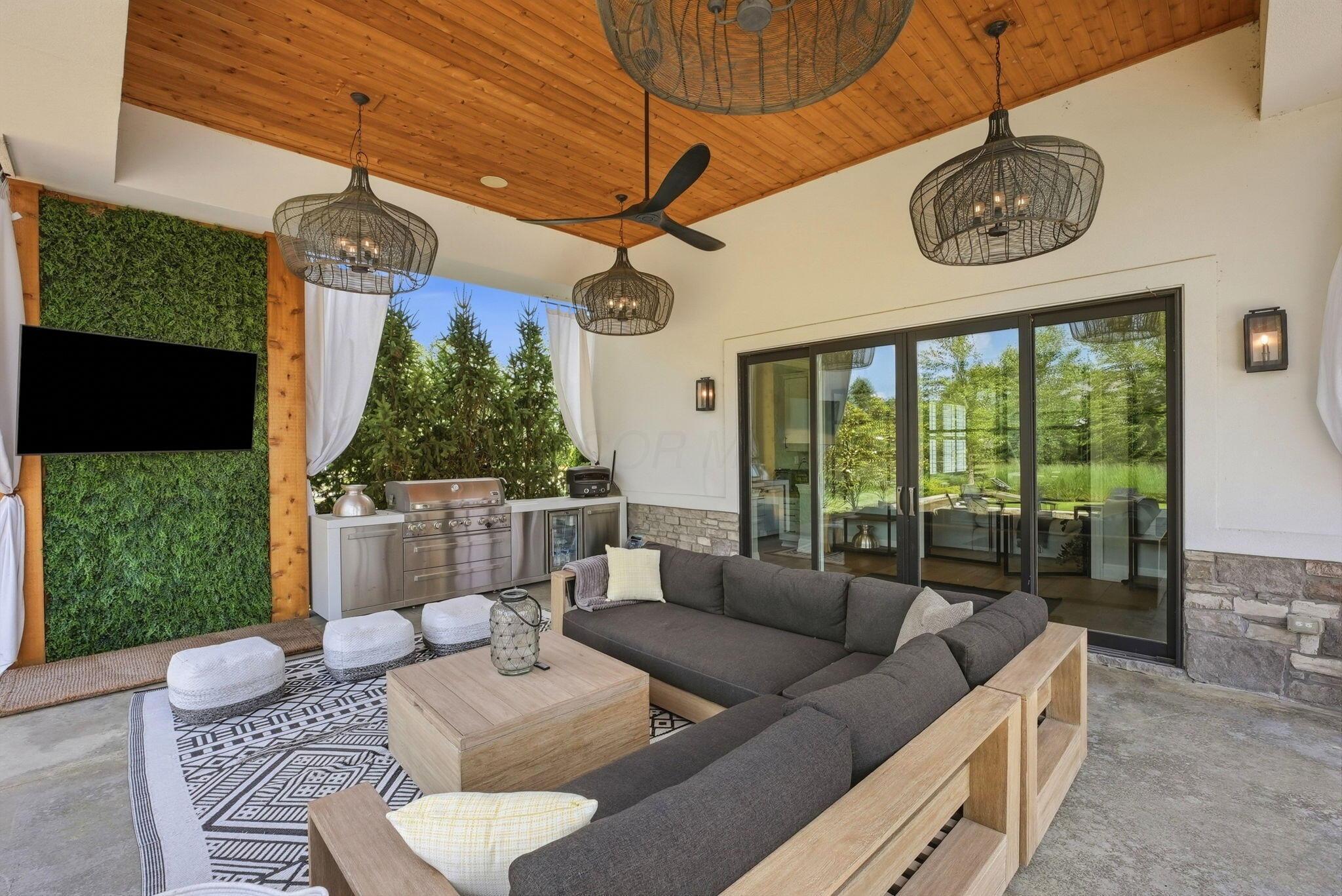 10122 Concord Road Dublin, OH 43017 - Photo 86 of 119 Rear Covered Veranda w/ Outdoor Kitchen