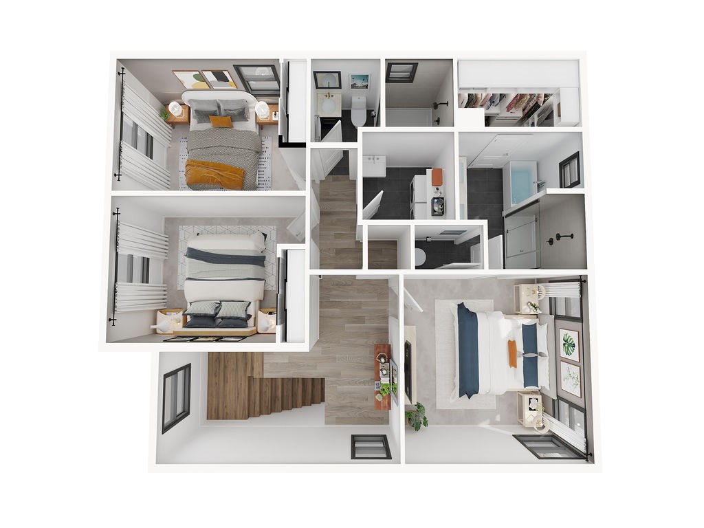 2522 Gunner Ridge Way Rialto, CA 92377 - Photo 36 of 40 a upper view of a kitchen with stainless steel appliances kitchen island granite countertop a refrigerator and a stove