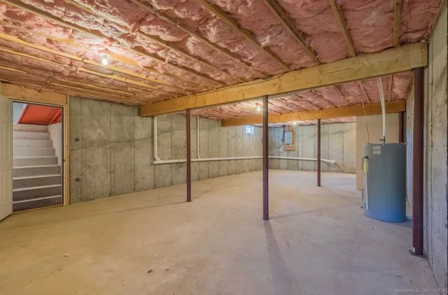 a view of an empty room with a sliding door