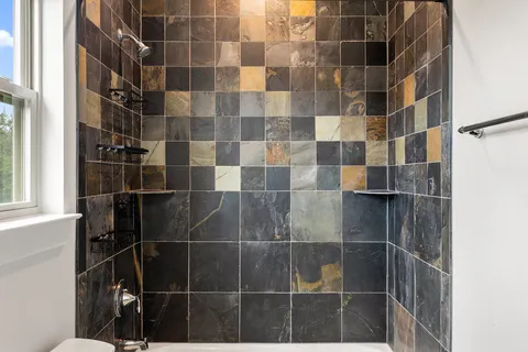 a bathroom with a shower