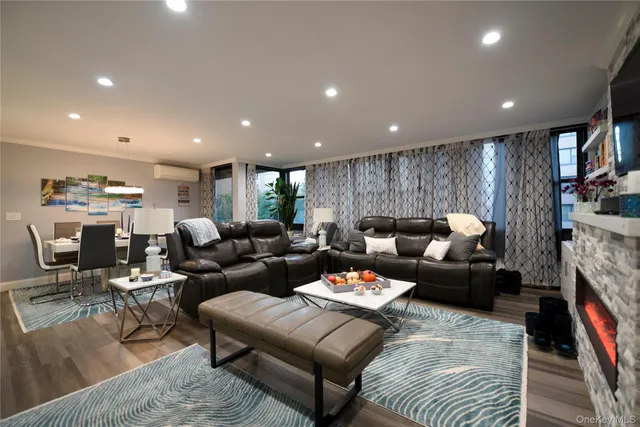 a living room with furniture and a couch