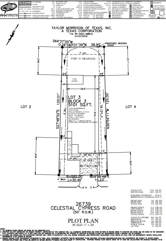 26739 Celestial Cypress Road Hockley, TX 77447 - Photo 3 of 8 Plot Plan