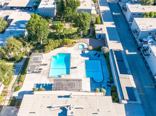 an aerial view of a house