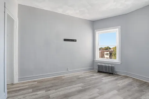 an empty room with a window