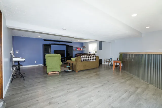 a living room with furniture and a couch