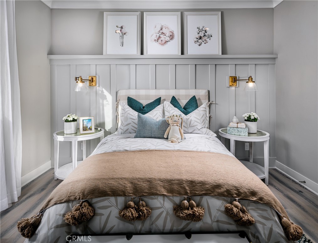 20320 Marlow Lane Porter Ranch, CA 91326 - Photo 16 of 16 a bedroom with a bed and wall painting