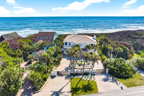 a view of an ocean with outdoor space