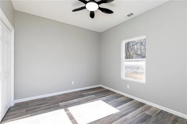 an empty room with a window