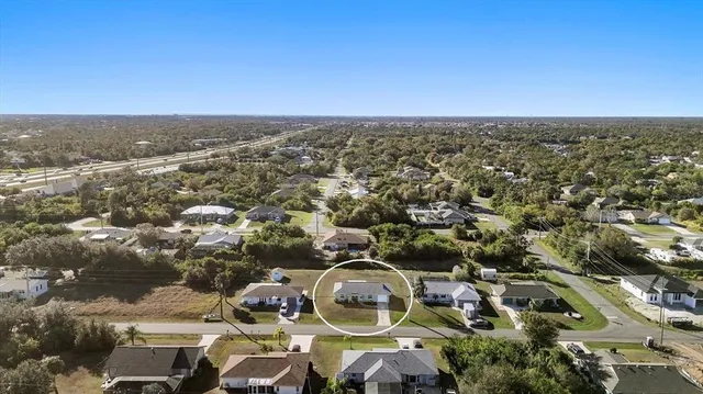 an aerial view of multiple house