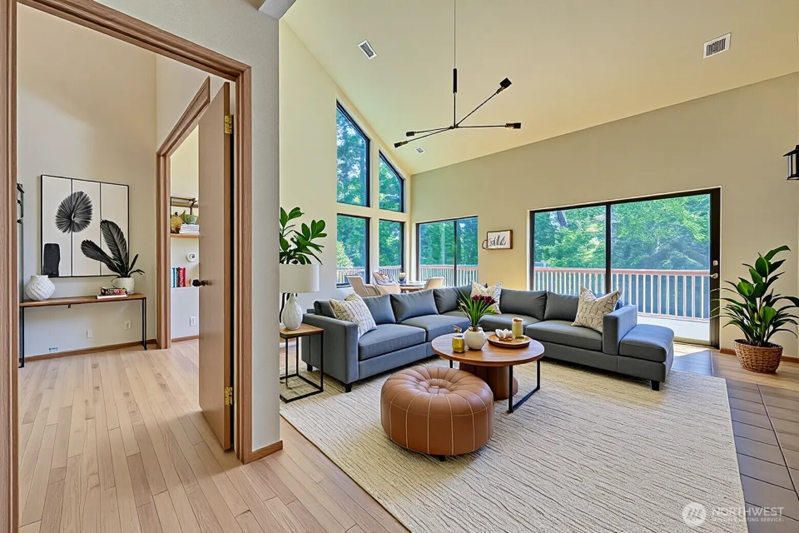 241 Gustavson Road Quilcene, WA 98376 - Photo 8 of 38 a living room with furniture and a large window
