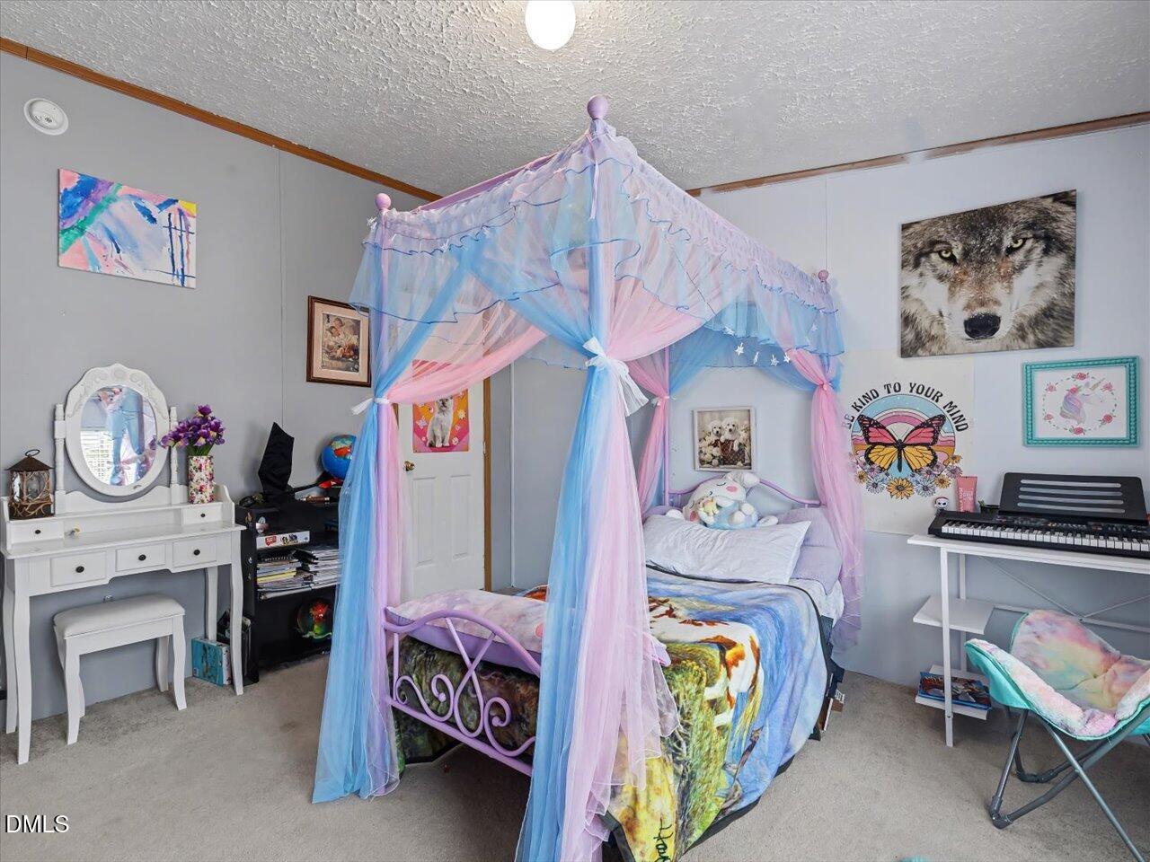523 County Line Road Manson, NC 27553 - Photo 36 of 70 a bedroom with furniture and a chandelier