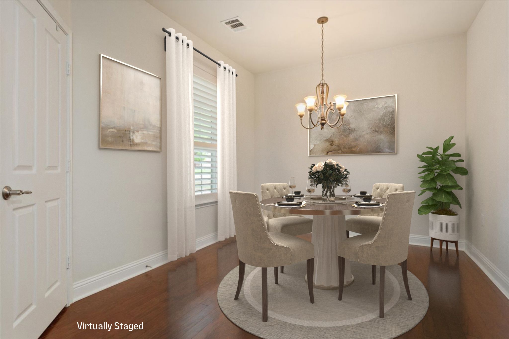 905 Mount Locke Court Georgetown, TX 78633 - Photo 7 of 36 a view of a dining room with furniture window and wooden floor