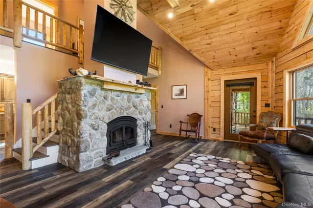 a living room with furniture