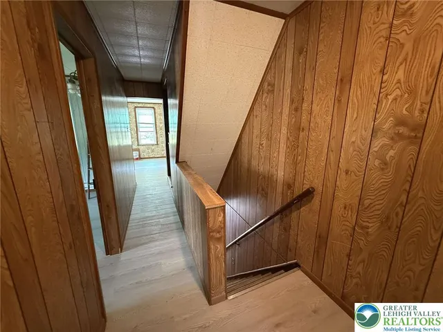 a hallway with stairs