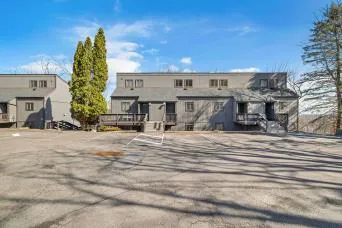 a front view of a building