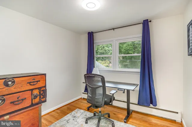 a view of workspace with a window