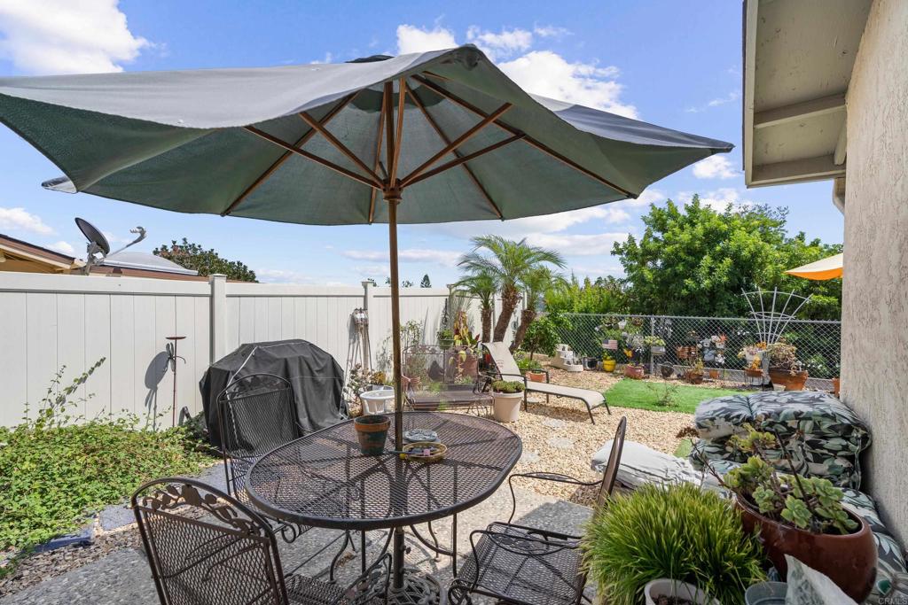 4533 Sunrise Oceanside, CA 92056 - Photo 22 of 24 a backyard of a house with table and chairs under an umbrella