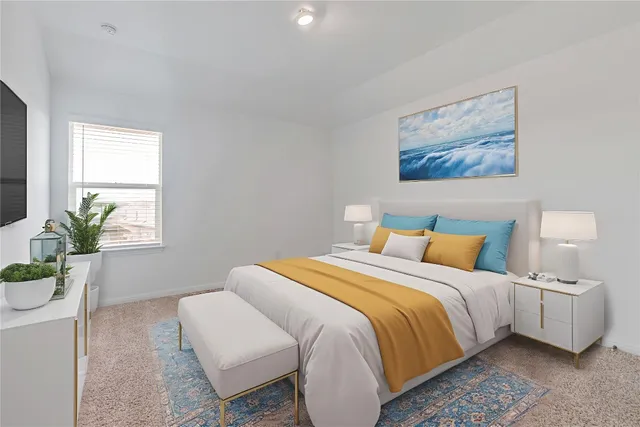 an empty room with windows