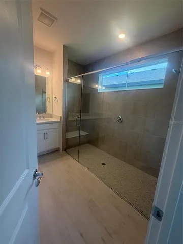 a bathroom with a shower