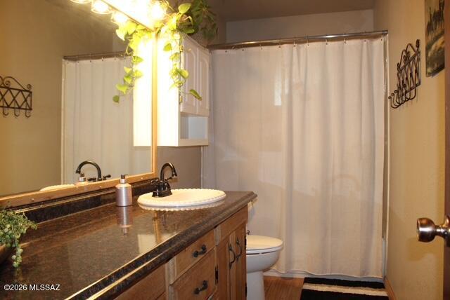 1201 East Old Stewart Road Willcox, AZ 85643 - Photo 26 of 49 a bathroom with a sink a toilet and a mirror