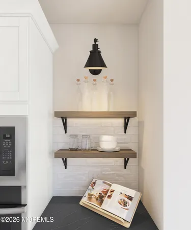 a close view of a dresser in the room