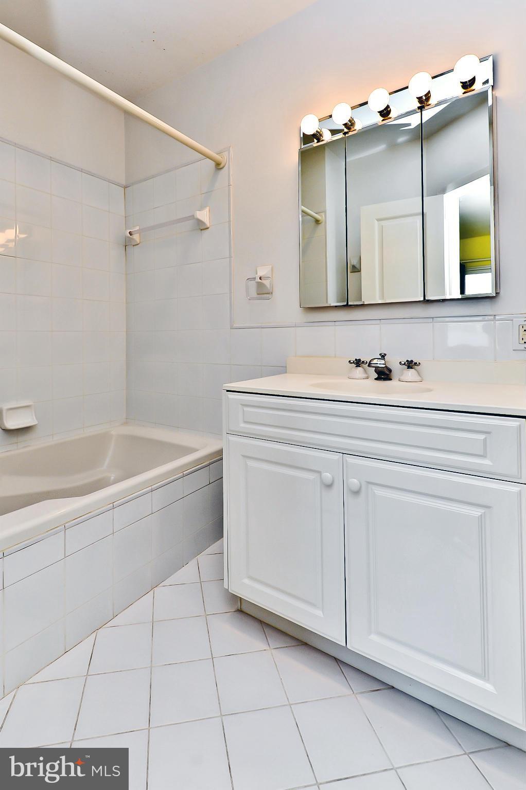 7608 Southdown Road Alexandria, VA 22308 - Photo 27 of 30 a bathroom with a bathtub sink vanity and mirror
