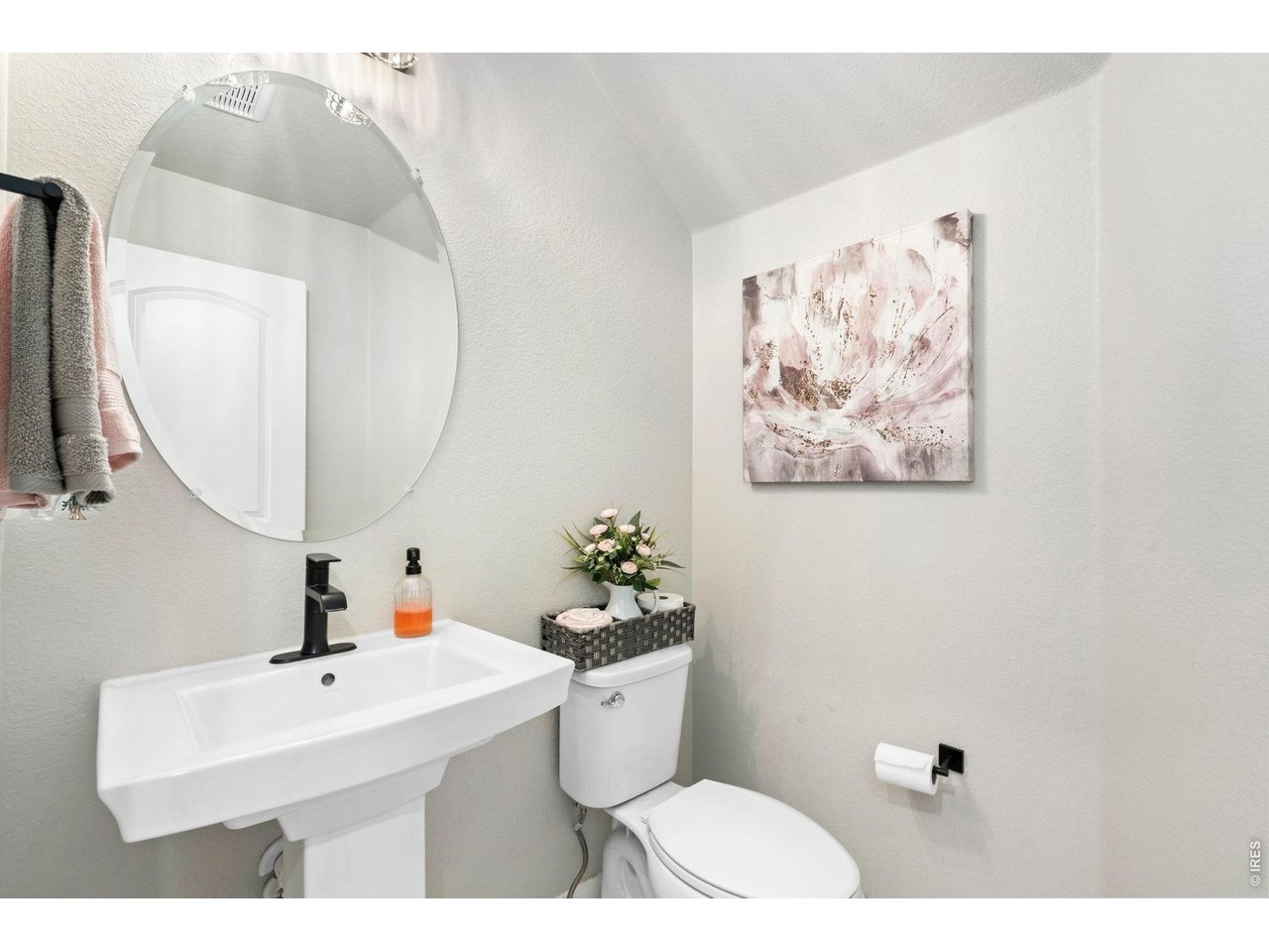 4433 Haymill Court Timnath, CO 80547 - Photo 20 of 39 a bathroom with a sink mirror and toilet