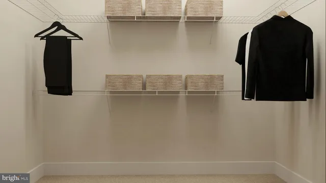 a close view of walk in closet