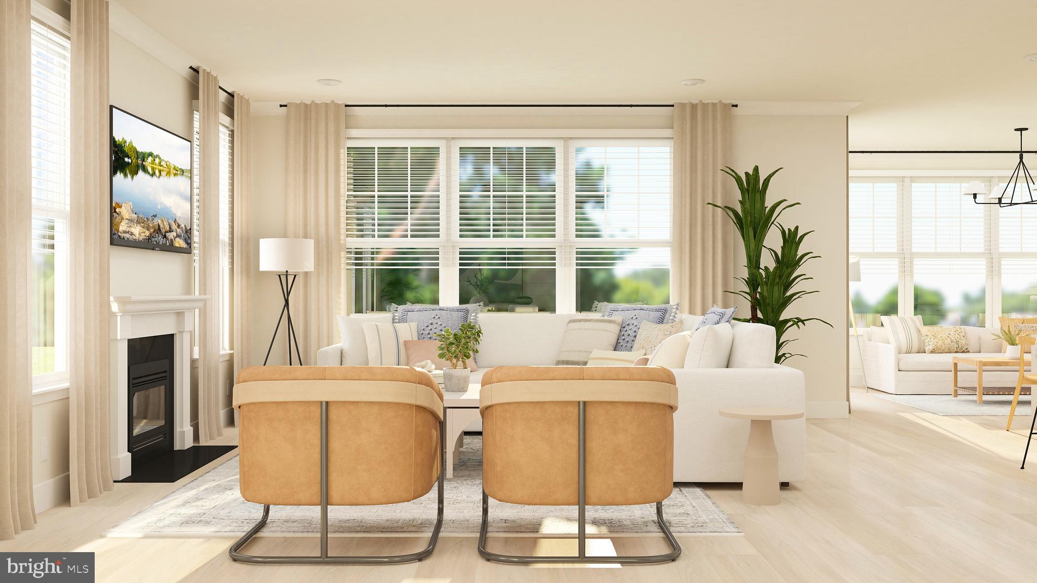 19015 Meadow Sun Way Boyds, MD 20841 - Photo 9 of 44 a living room with fireplace furniture and a large window