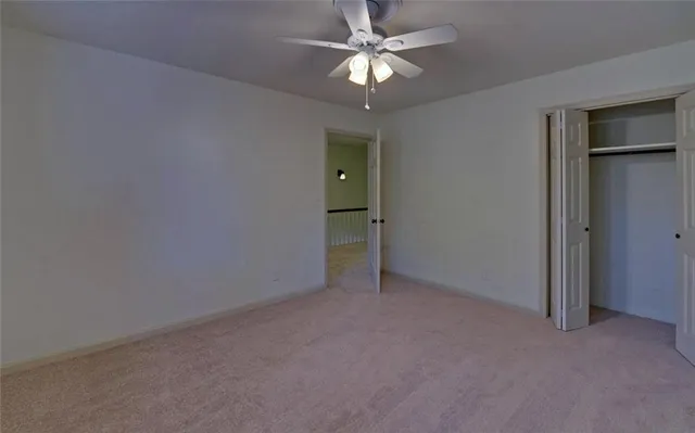 a view of balcony with wooden floor