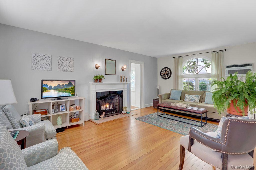 5 Newell Road Merrick, NY 11566 - Photo 2 of 19 a living room with furniture flat screen tv and a fireplace