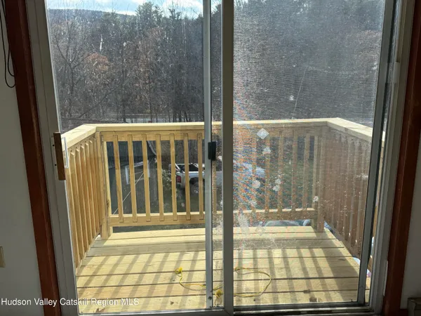 a view of balcony with small floor