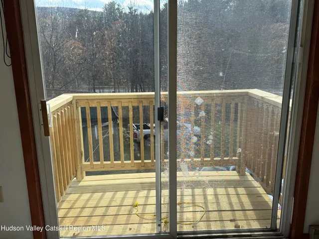 a view of balcony with small floor