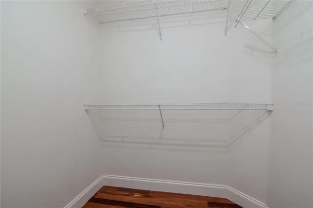 a view of small space with racks on the wall