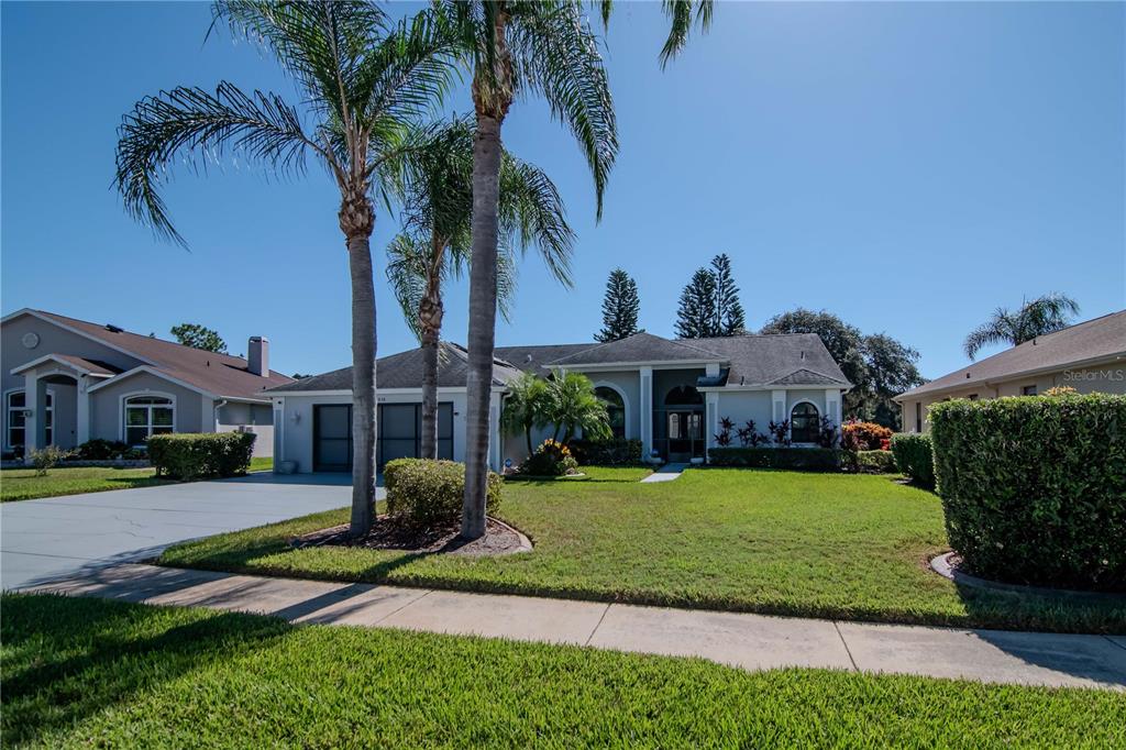 4938 Yellowstone Drive New Port Richey, FL 34655 - Photo 47 of 51 a front view of a house with garden and trees