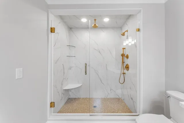 a bathroom with a shower