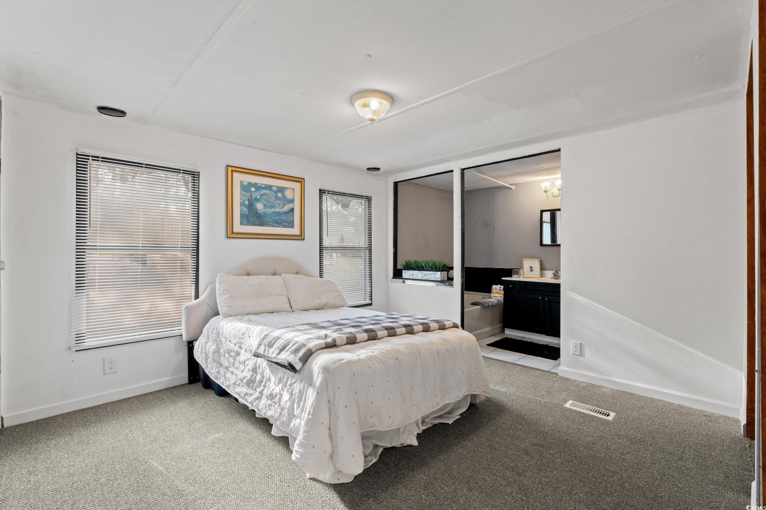 149 William Street Loris, SC 29569 - Photo 7 of 40 Bedroom with light carpet and connected bathroom