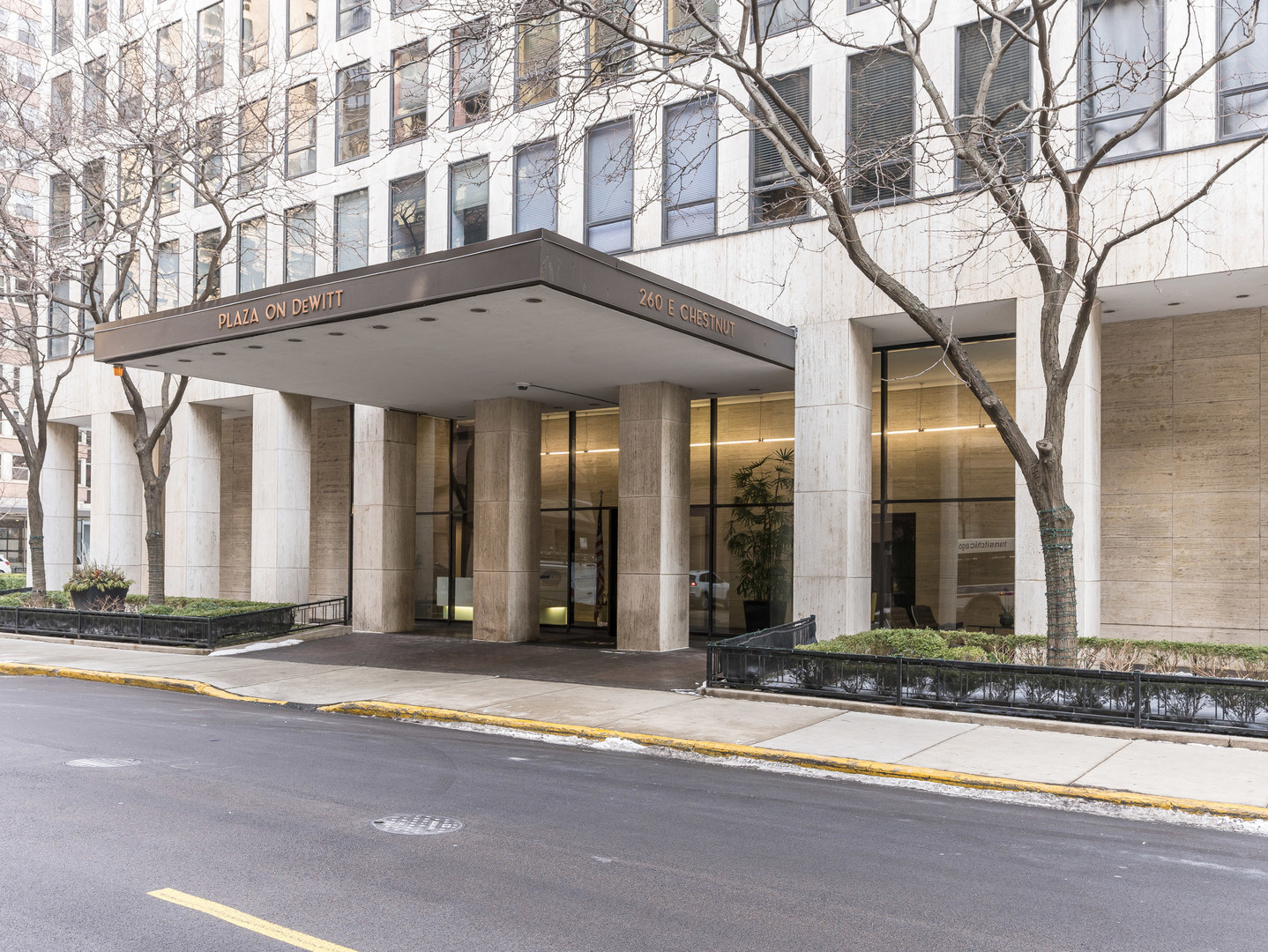 a front view of a building