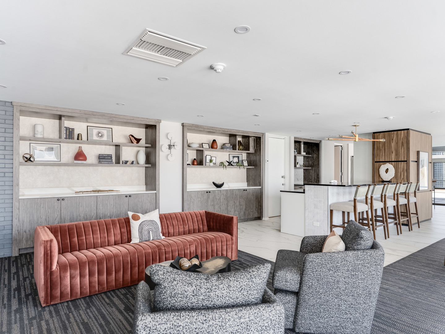 260 East Chestnut Street, Unit 1212 Chicago, IL 60611 - Photo 27 of 30 a living room with furniture and wooden floor