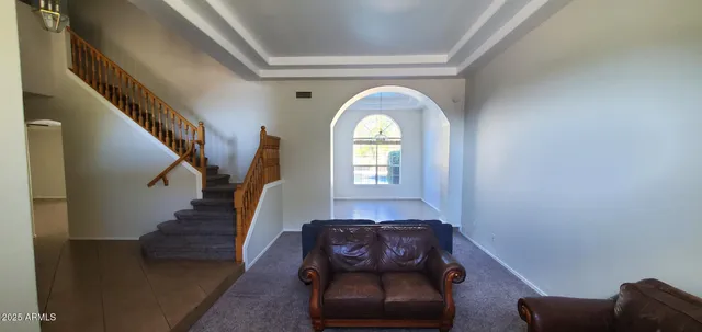 a living room with furniture
