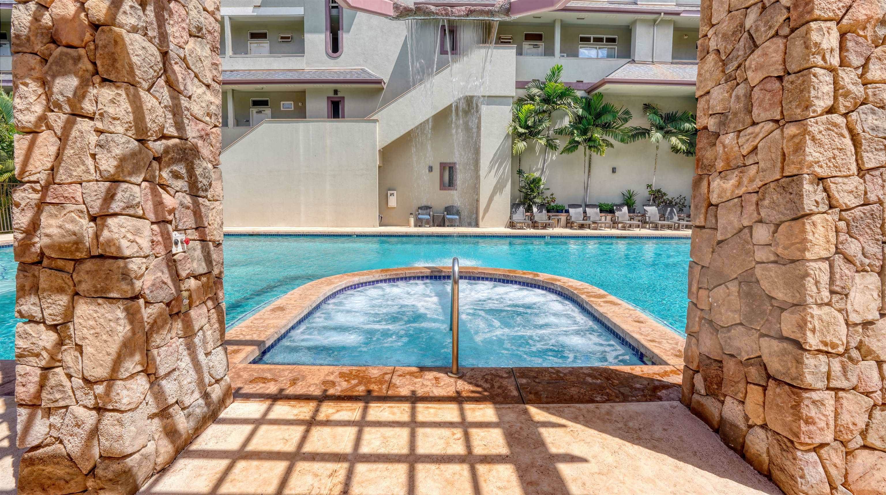 3710 Lower Honoapiilani Road, Unit F44 Lahaina, HI 96761 - Photo 36 of 41 a view of swimming pool with outdoor seating