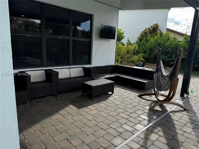 a living room with furniture