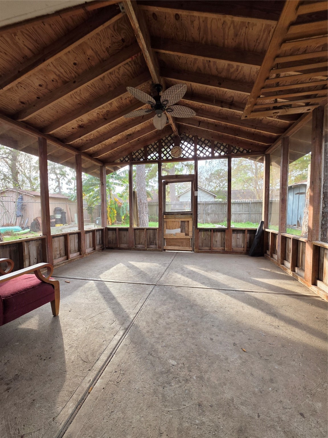 9611 Jaywood Street Houston, TX 77040 - Photo 18 of 22 a view of a room with wooden floor and iron stairs