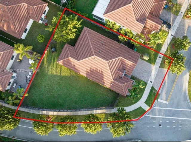 an aerial view of a house