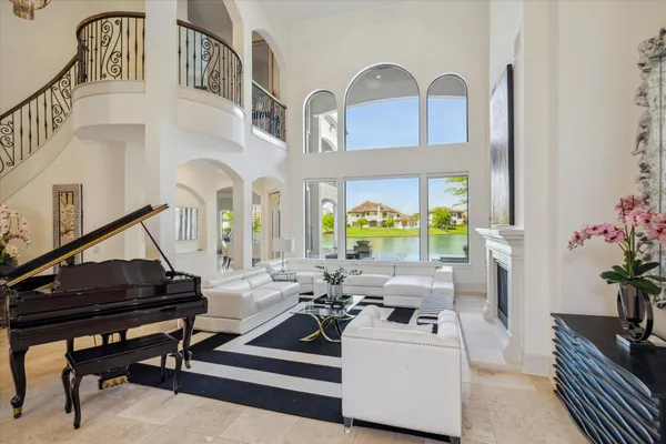 a living room with furniture